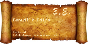 Benyák Edina névjegykártya