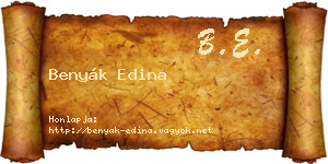 Benyák Edina névjegykártya
